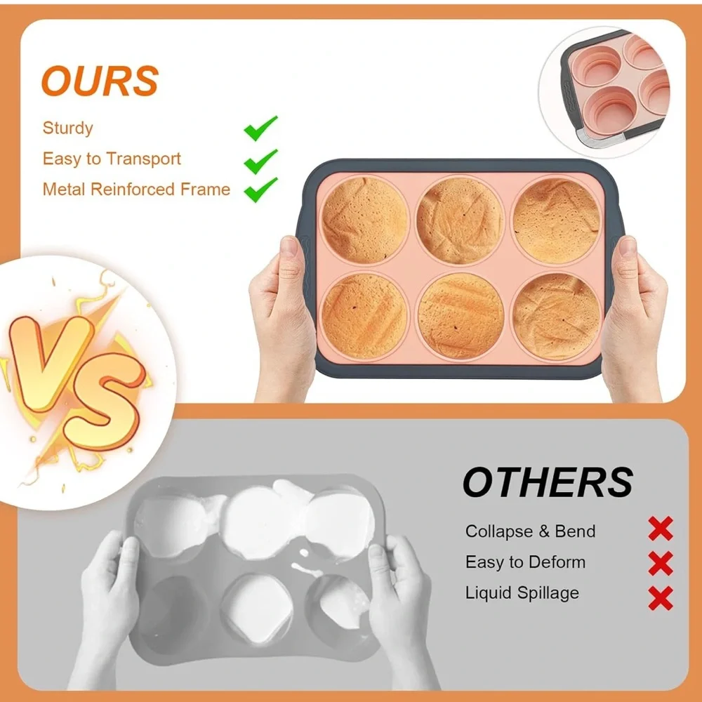 Non-Stick Pink Silicone Muffin Pan